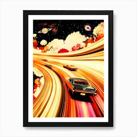 Flower Space Race Art Print