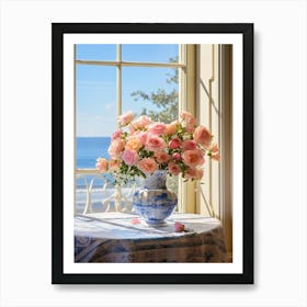 Blooming Roses: Rose Vase Print Art Print