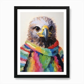 Baby Animal Wearing Sweater Eagle Art Print