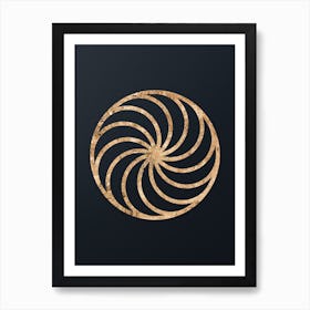 Geometric Gold Glyph on Dark Teal n.0053 Art Print