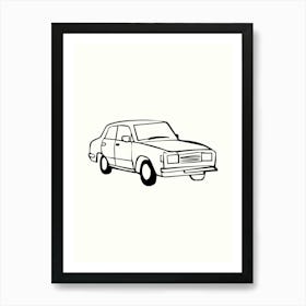 Car Drawing Hand Drawing Line Art Art Print