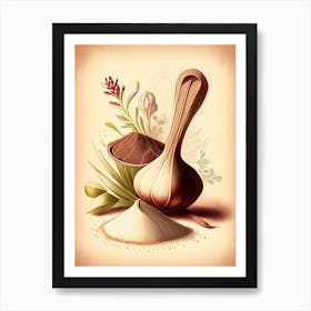 Onion Powder Spices And Herbs Retro Drawing 2 Art Print