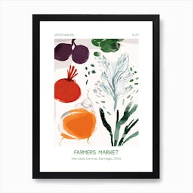 Arugula Vegetables Farmers Market 4 Mercado Central, Santiago, Chile Art Print