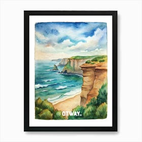 Otway National Park Watercolor Painting Art Print