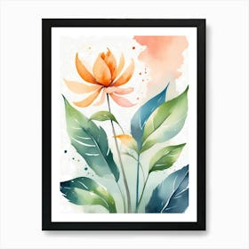 Watercolor Lotus Flower Art Print