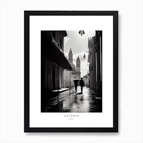 Poster Of Catania, Italy, Black And White Analogue Photography 3 Art Print
