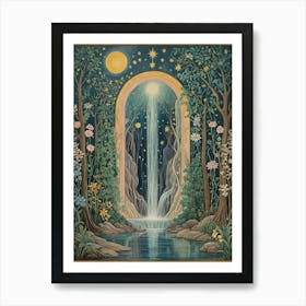 Doorway To The Magical Moonlit Forest Art Print