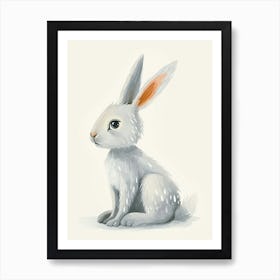 Silver Marten Rabbit Kids Illustration 1 Art Print