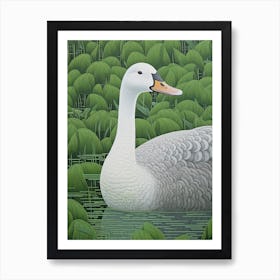 Ohara Koson Inspired Bird Painting Goose 1 Art Print