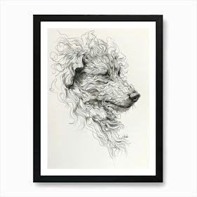 Bergamasco Sheepdog Line Sketch 2 Art Print