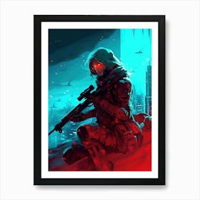 Soldier With A Rifle Art Print