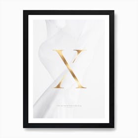 Letter X Gold Art Print