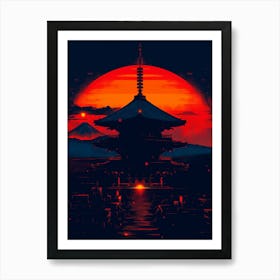 Sunset In Japan 3 Art Print