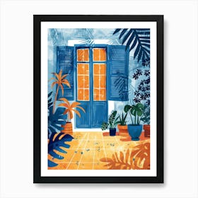 Blue Shuttered Door Art Print