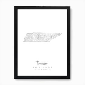 Tennessee Minimal Street Map Art Print