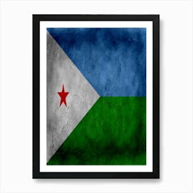 Djibouti Flag Texture Art Print