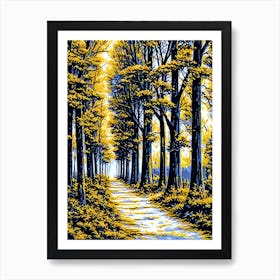 Yellow Trees In The Forest Art Print