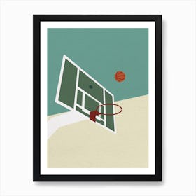 Minimal art vintage Basketball Hoop Art Print