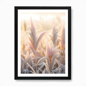 Frosty Botanical Heliconia 2 Art Print