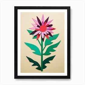 Cut Out Style Flower Art Asters 2 Art Print