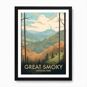 Great Smoky National Park Vintage Travel Poster 2 Art Print