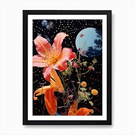 Surreal Florals Cosmos 2 Flower Painting Art Print