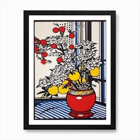 Carnation Flower Still Life  1 Pop Art Style Art Print