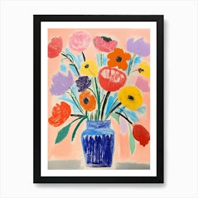 Flower Painting Fauvist Style Poppy 1 Art Print