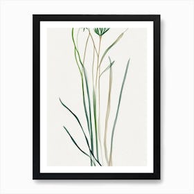 Wild Onion Leaf Minimalist Watercolour 3 Art Print
