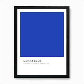 Denim Blue Color Block Collection Wall Art Print