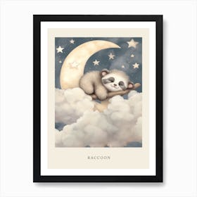 Sleeping Baby Raccoon 2 Nursery Poster Art Print