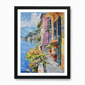 Balcony View Painting In Portofino 4 Art Print
