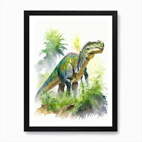 Nigersaurus Watercolour Dinosaur Art Print