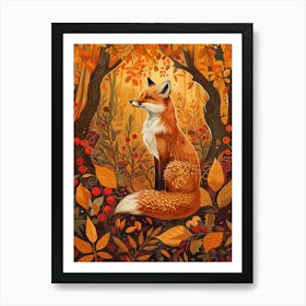 Solitary Fox In The Autumn 3 Art Print