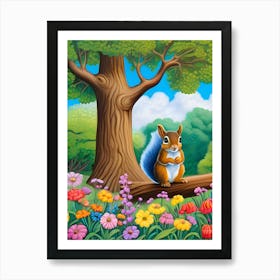 Squirrel In The Forest 2 Art Print