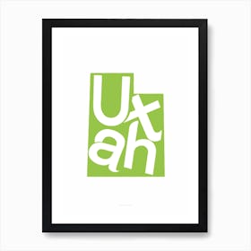 Utah State Typography Art Print