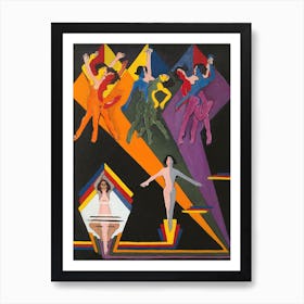 Dancing Girls In Colourful Rays, Ernst Ludwig Kirchner Art Print