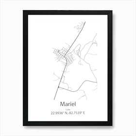 Mariel,Cuba Minimalist Map Art Print