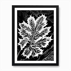 Maple Leaf Linocut 1 Art Print