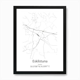 Eskilstuna,Sweden Minimalist Map Art Print