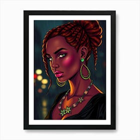 Black Girl In The Rain Art Print