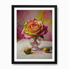 Rose In A Vase Art Print