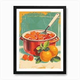 Cooking Orange Jelly Retro Illustration Art Print