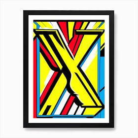 X   Letter, Alphabet Comic 3 Art Print