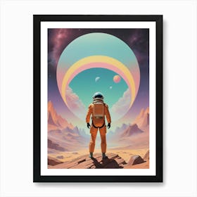 Spaceman In Space vintage retro sci-fi art Art Print