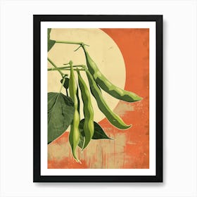 Edamame Beans Japanese Produce Mid Century Modern Art Print