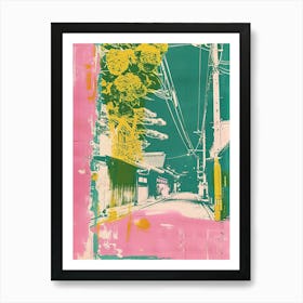 Gion District Duotone Silkscreen 2 Art Print