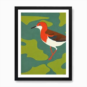 Dipper Midcentury Illustration Bird Art Print