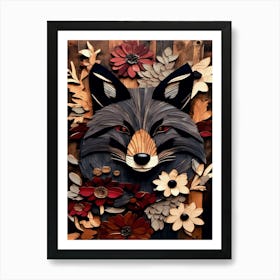 Carved Wood Fox Art1 Art Print