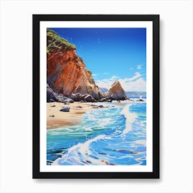 A Painting Of Pfeiffer Beach, Big Sur California Usa 1 Art Print